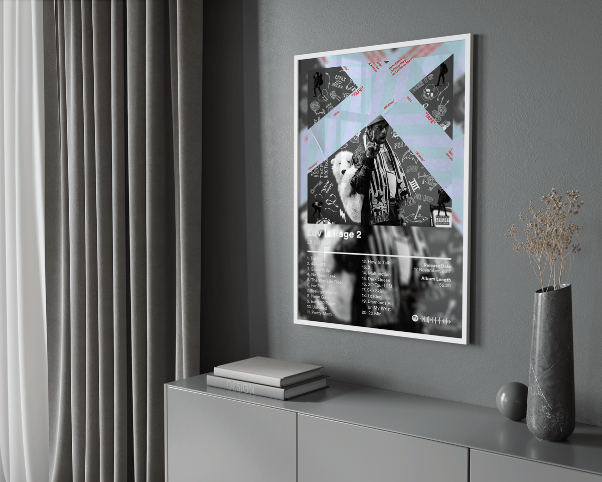 Lil Uzi Vert 'Luv Is Rage 2' Album Poster - Posters, Prints & Wall Art | HYPE Posters