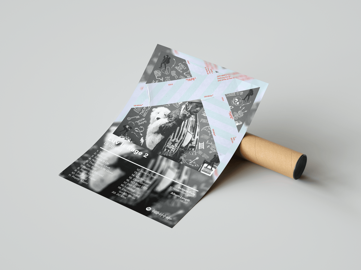 Lil Uzi Vert 'Luv Is Rage 2' Album Poster - Posters, Prints & Wall Art | HYPE Posters