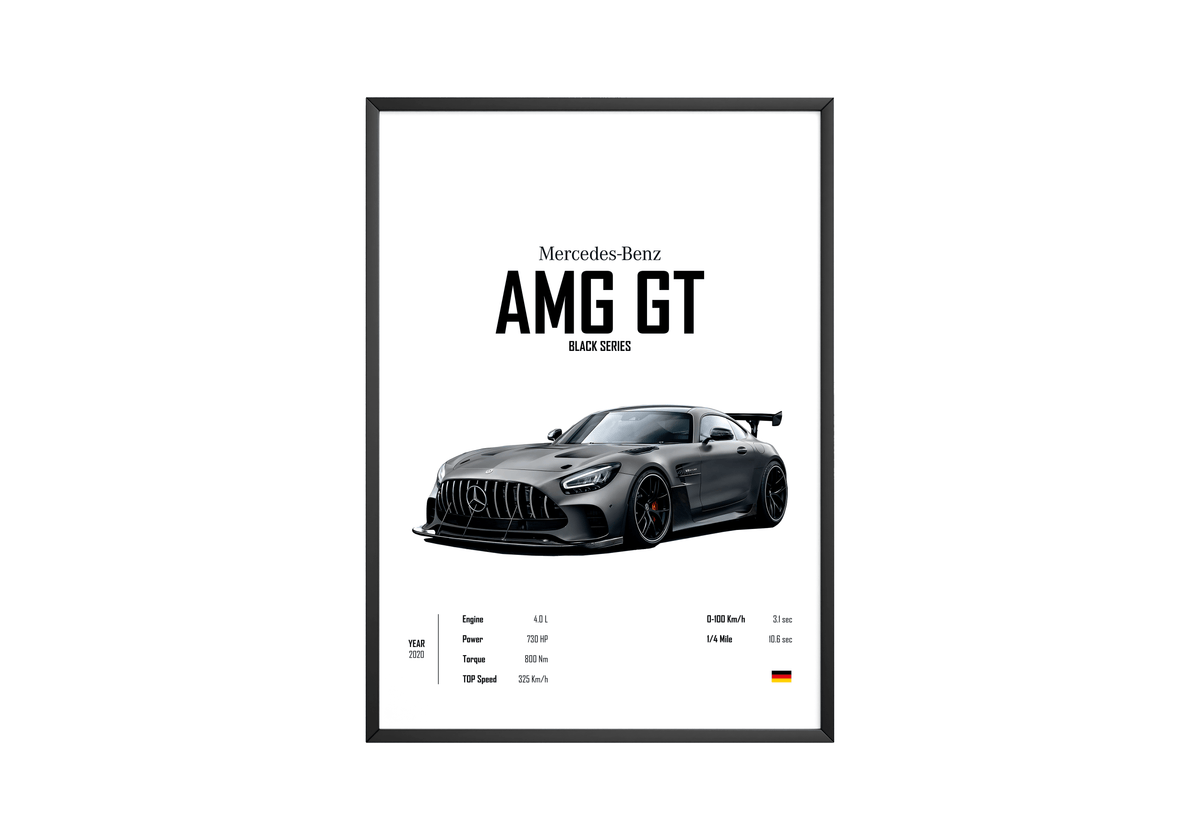 Mercedes Benz AMG GT 'CORE' Car Poster - Posters, Prints & Wall Art | HYPE Posters
