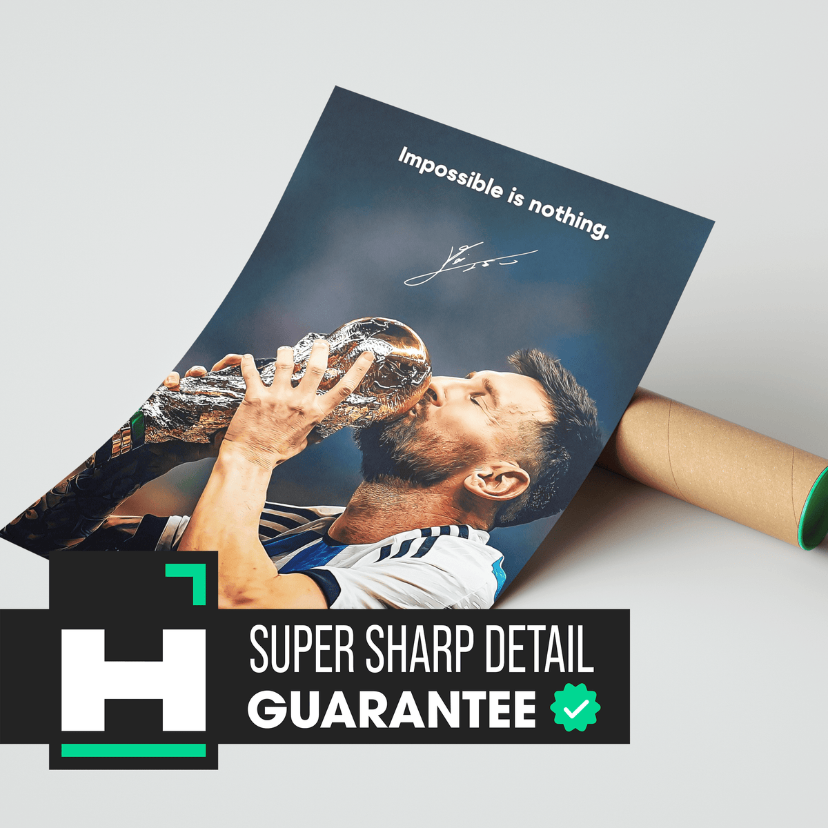 Messi 'Impossible Is Nothing' Poster - Posters, Prints & Wall Art | HYPE Posters