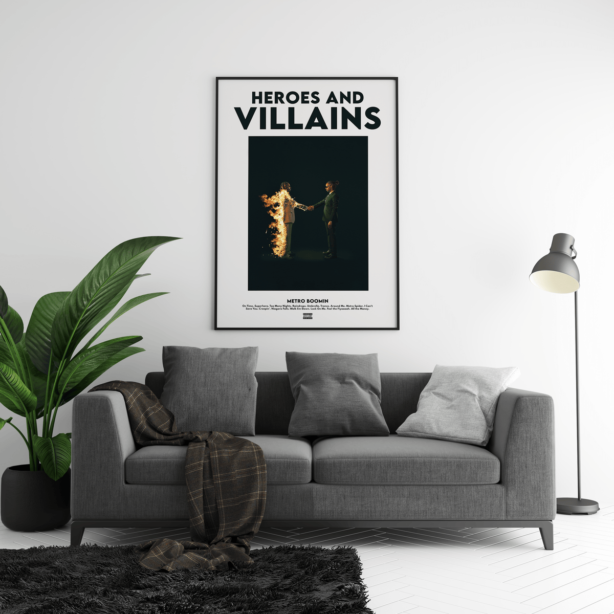Metro Boomin 'Heroes & Villains' V2 Poster - Posters, Prints & Wall Art | HYPE Posters