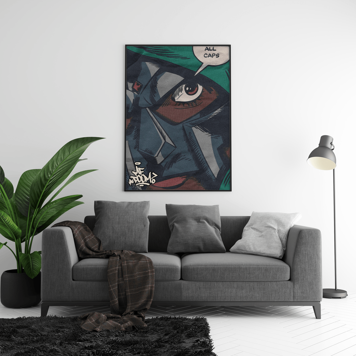 MF Doom 'All Caps' Poster - Posters, Prints & Wall Art | HYPE Posters