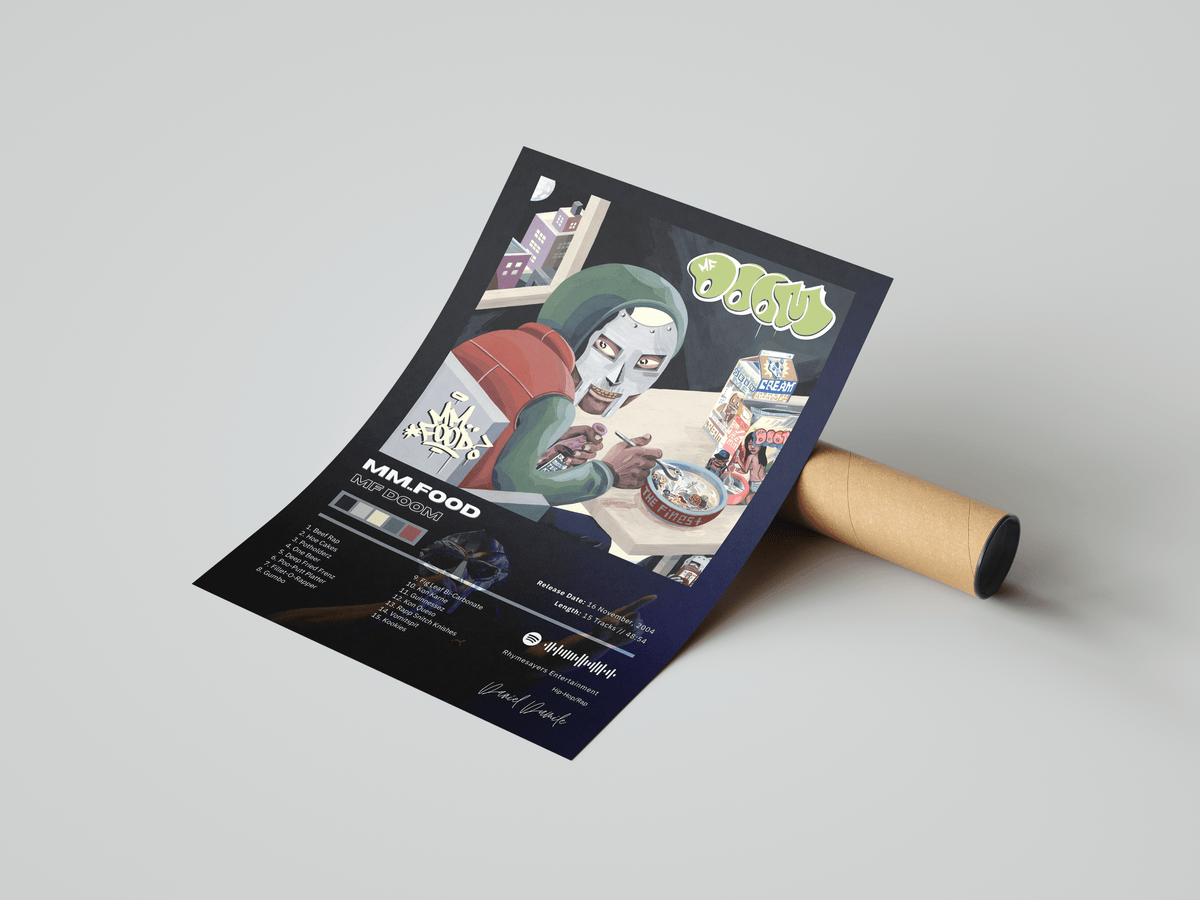 MF DOOM 'Mm..Food' Album Poster - Posters, Prints & Wall Art | HYPE Posters