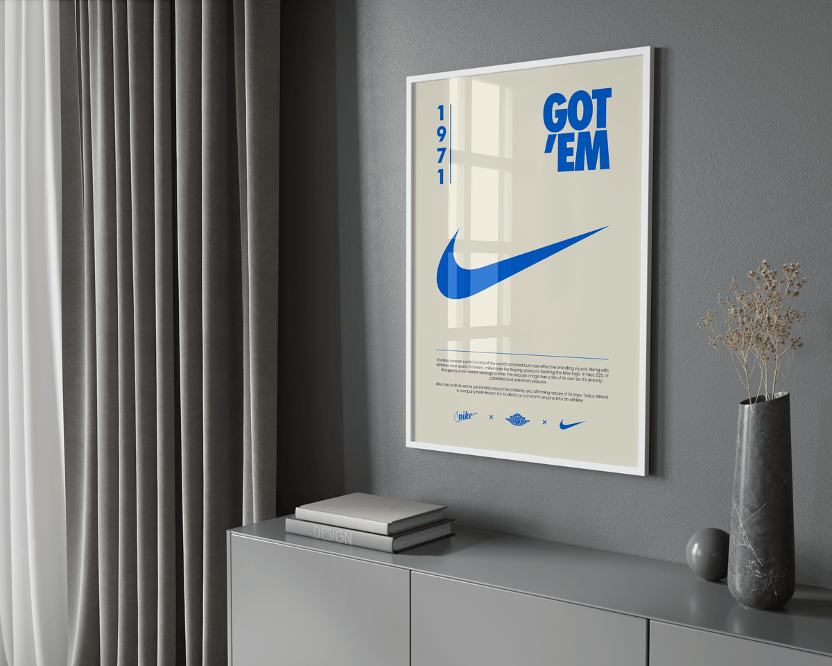 Nike Origins Blue Beige Poster - Posters, Prints & Wall Art | HYPE Posters
