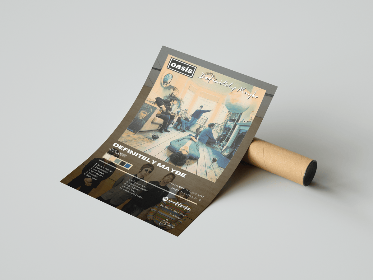 Oasis 'Definitely Maybe' Album Poster - Posters, Prints & Wall Art | HYPE Posters