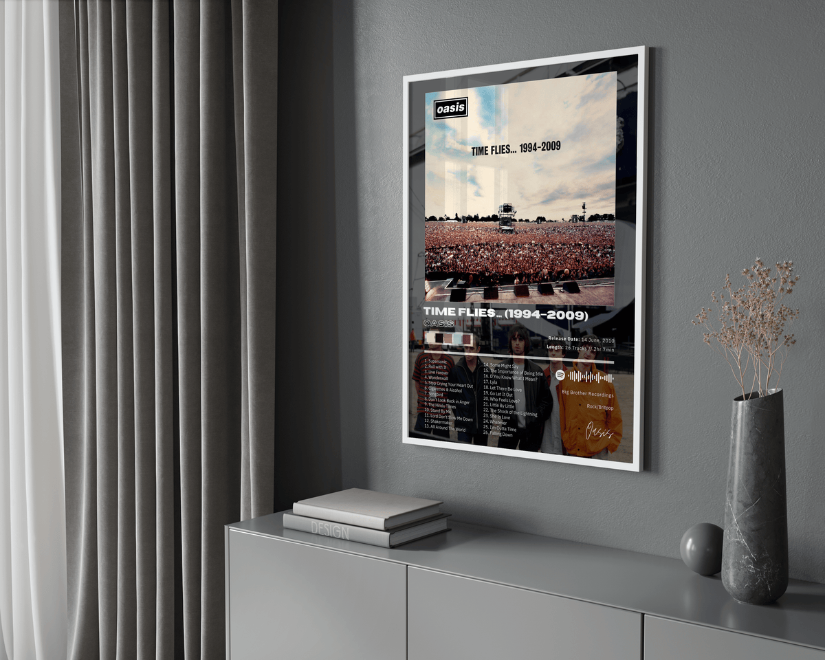Oasis 'Time Flies...1994-2009' Album Poster - Posters, Prints & Wall Art | HYPE Posters