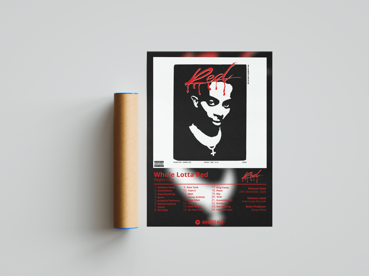 Playboi Carti - "Whole Lotta Red" Album Poster - Posters, Prints & Wall Art | HYPE Posters