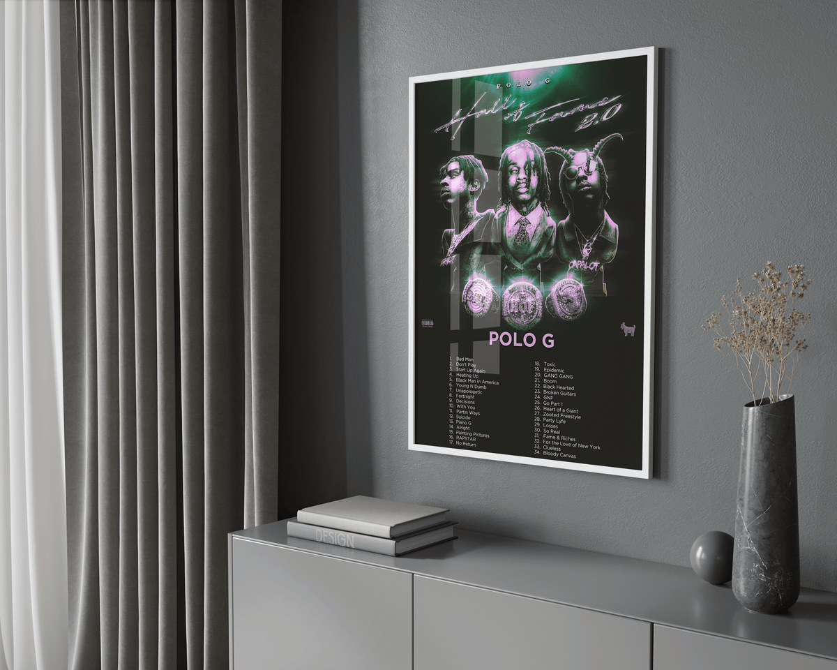 Polo G - "Hall Of Fame 2.0" Album Poster - Posters, Prints & Wall Art | HYPE Posters