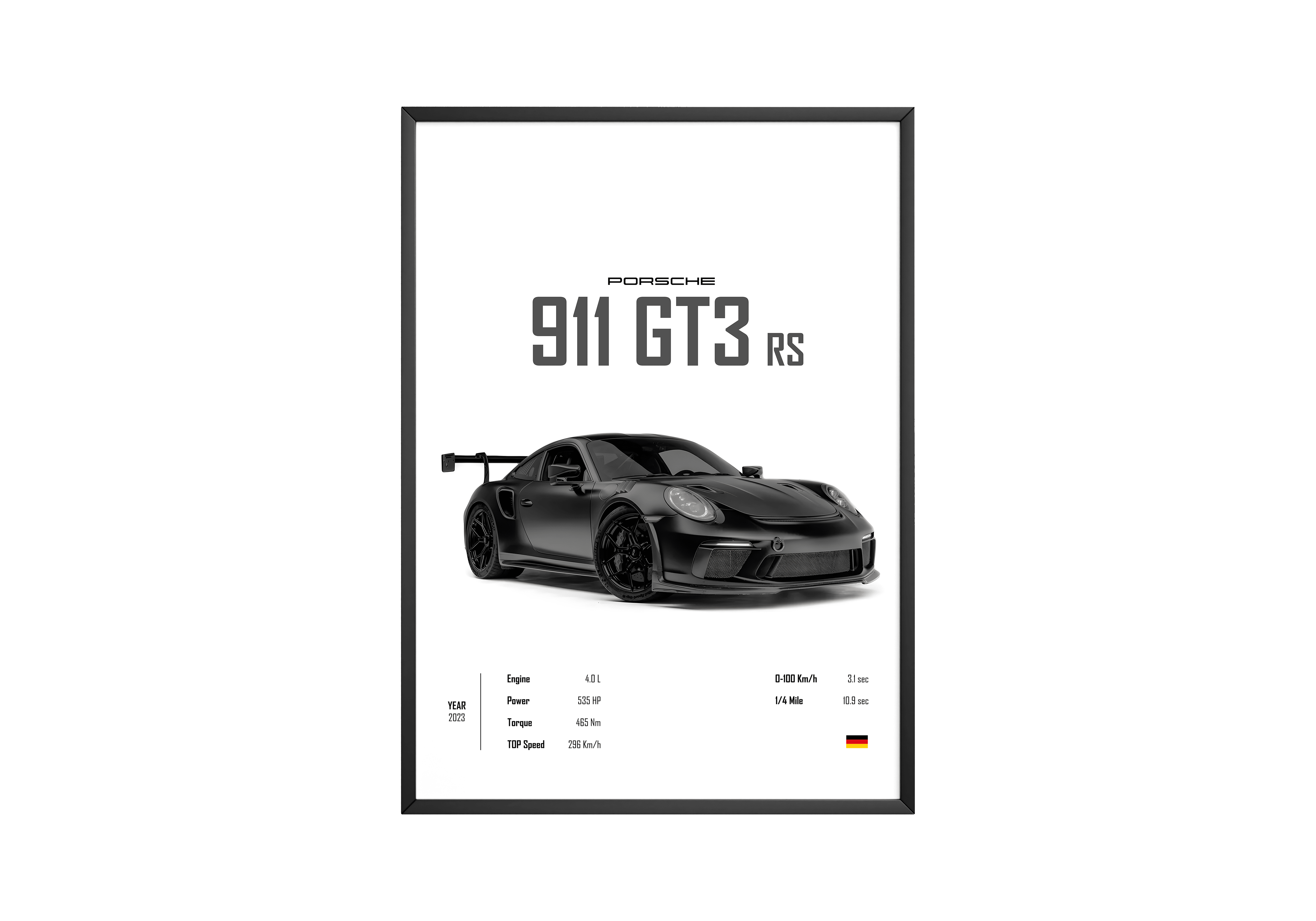 Porsche 911 GT3 RS 'CORE' Car Poster – HYPE Posters