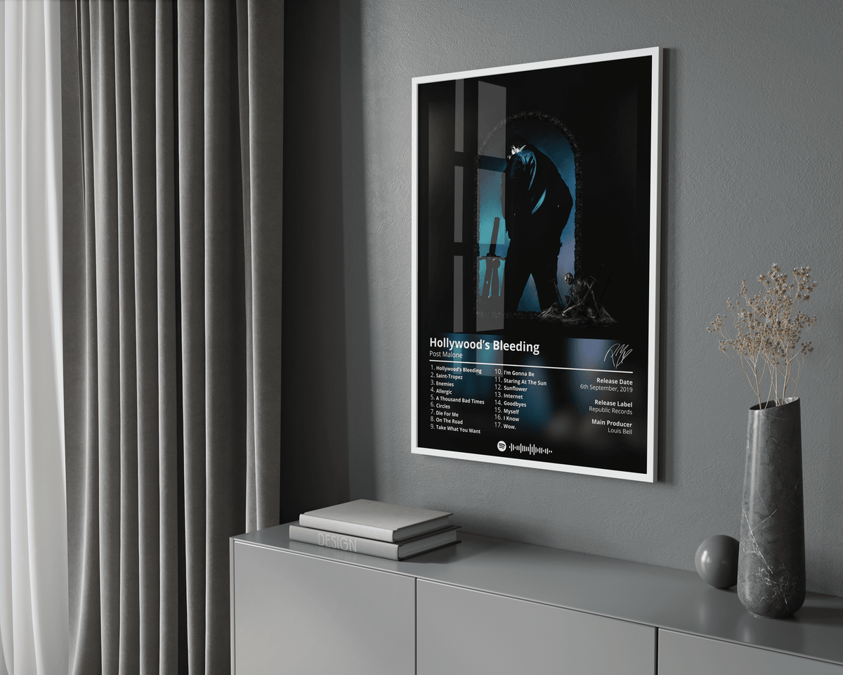 Post Malone 'Hollywood's Bleeding' Album Poster - Posters, Prints & Wall Art | HYPE Posters