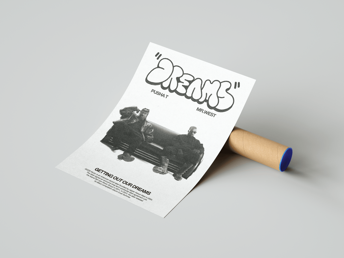 Pusha T & Kanye West 'Dreams' Poster - Posters, Prints & Wall Art | HYPE Posters