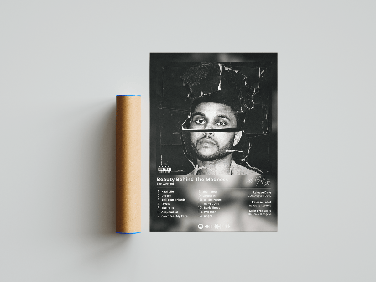 The Weeknd 'Beauty Behind The Madness' Album Poster - Posters, Prints & Wall Art | HYPE Posters