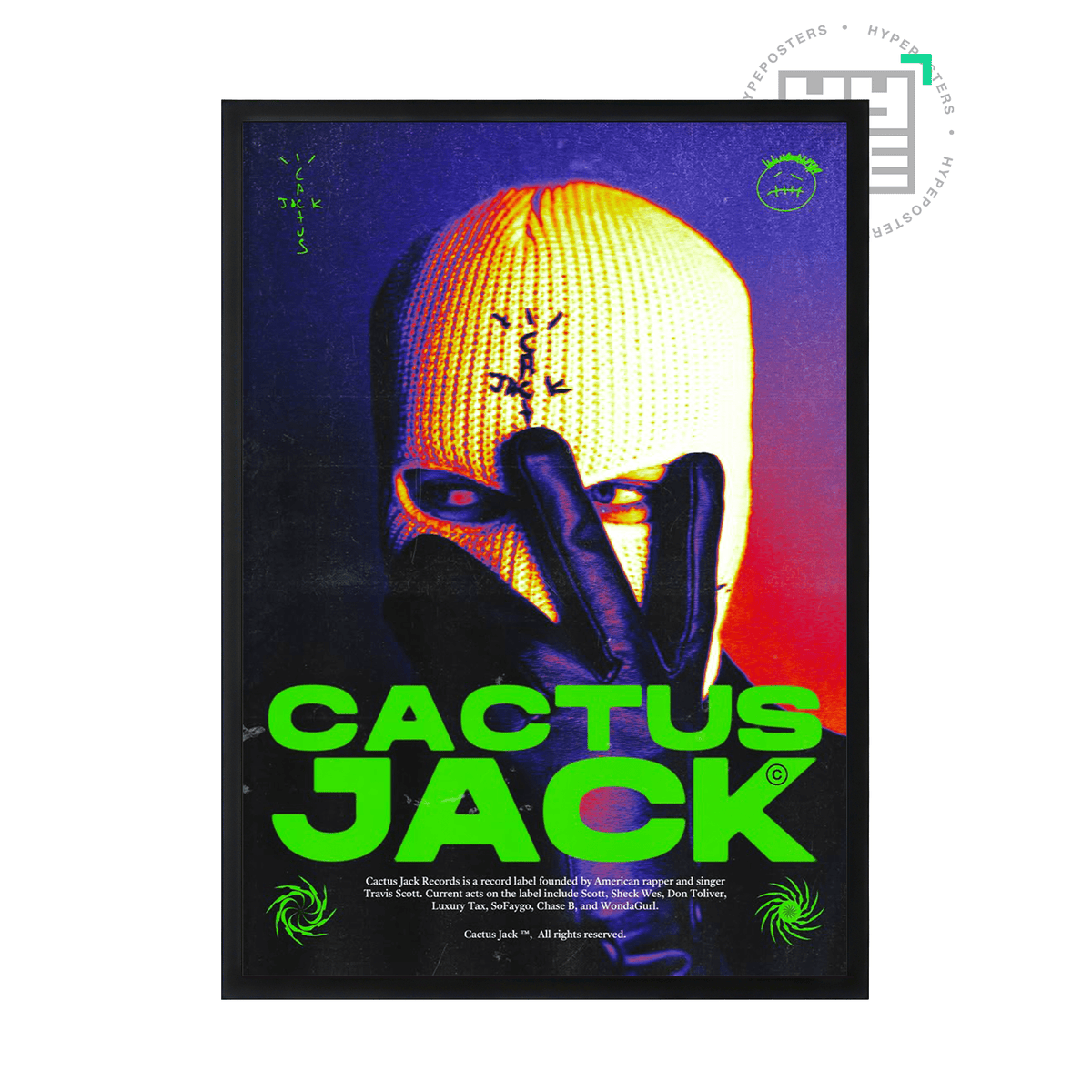 Travis Scott Cactus Jack Art Poster - Posters, Prints & Wall Art | HYPE Posters
