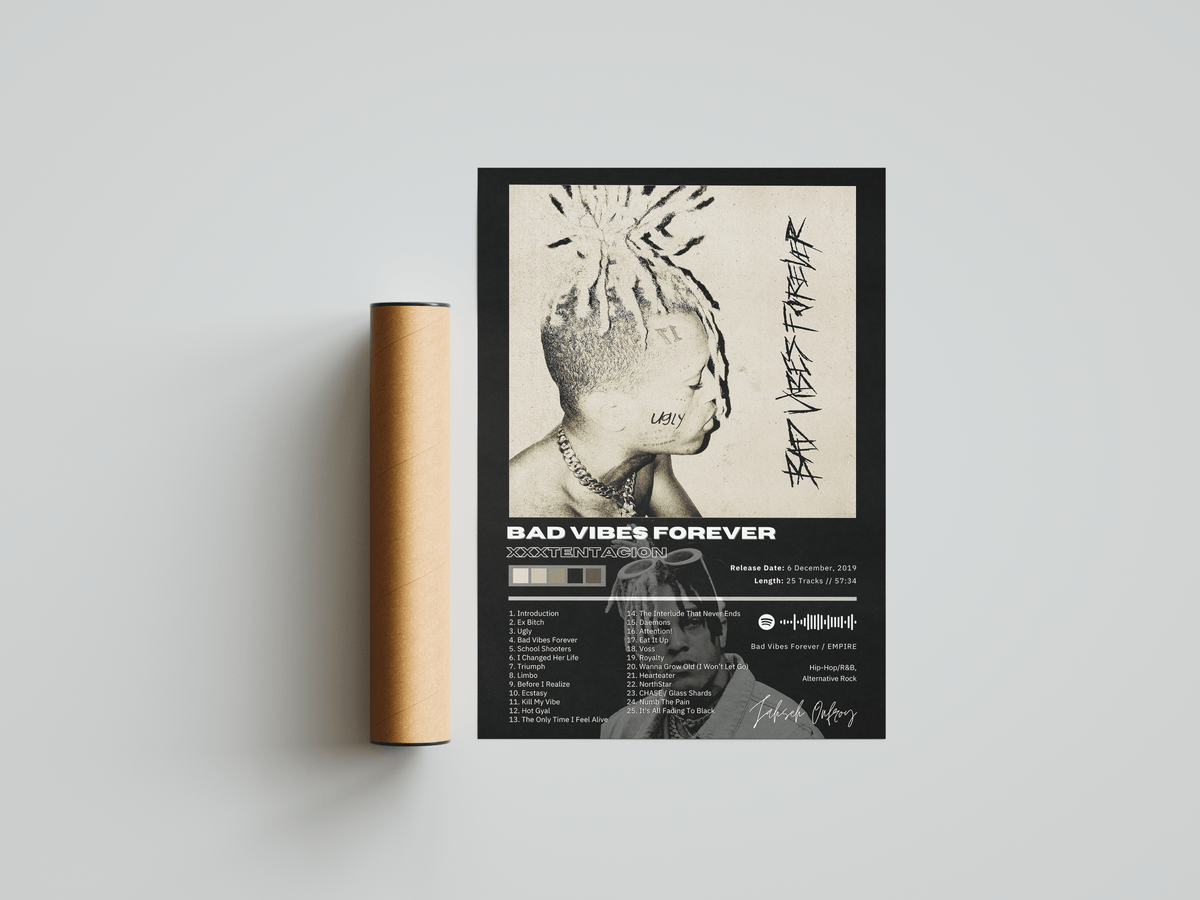 XXXTENTACION 'Bad Vibes Forever' Album Poster - Posters, Prints & Wall Art | HYPE Posters
