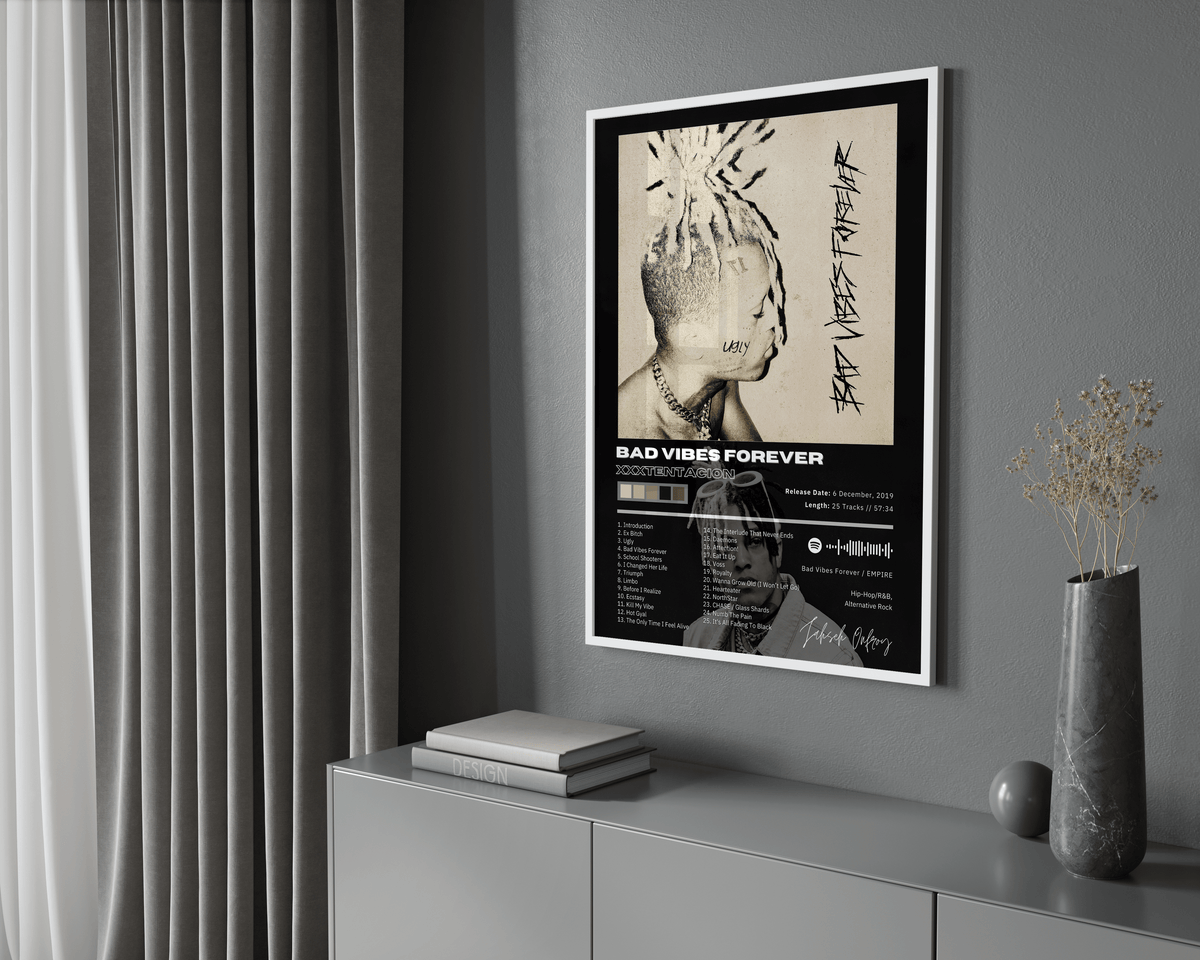 XXXTENTACION 'Bad Vibes Forever' Album Poster - Posters, Prints & Wall Art | HYPE Posters