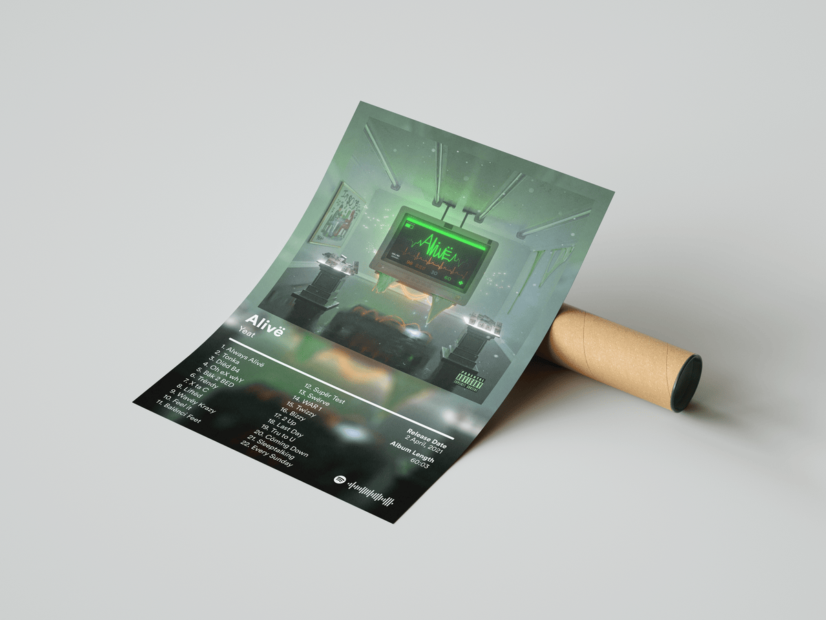 Yeat 'Alivë' Album Poster - Posters, Prints & Wall Art | HYPE Posters