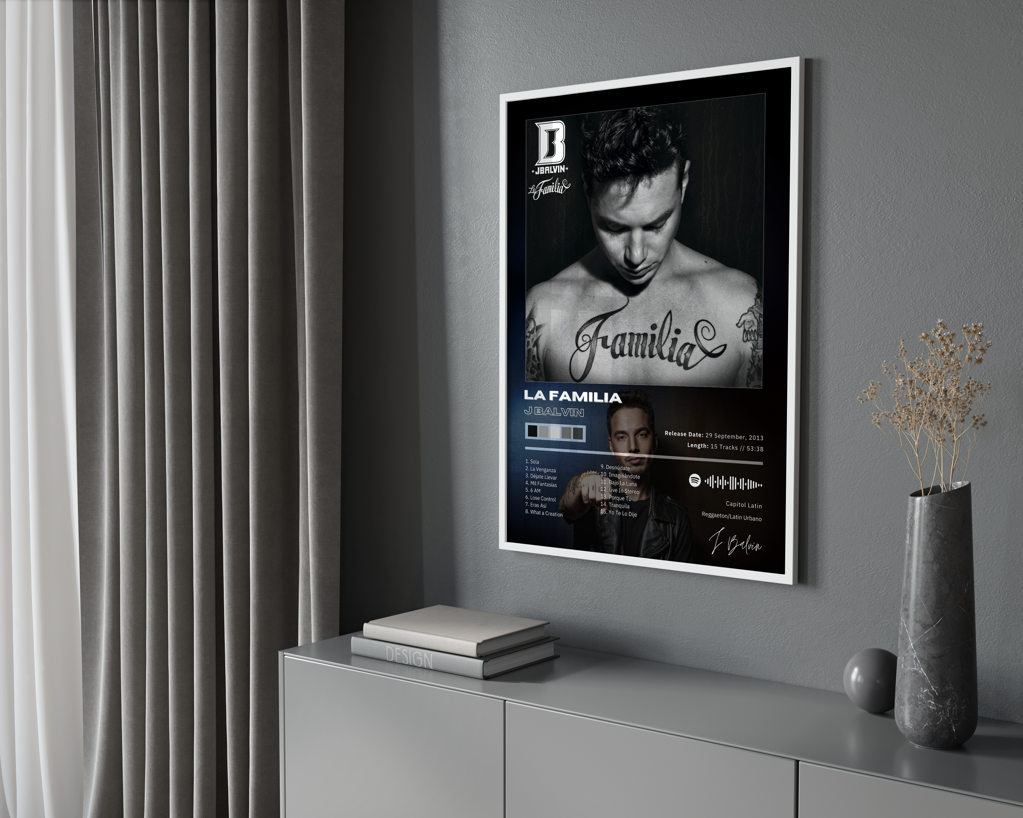 J Balvin 'La Familia' Album Poster | Hype Posters