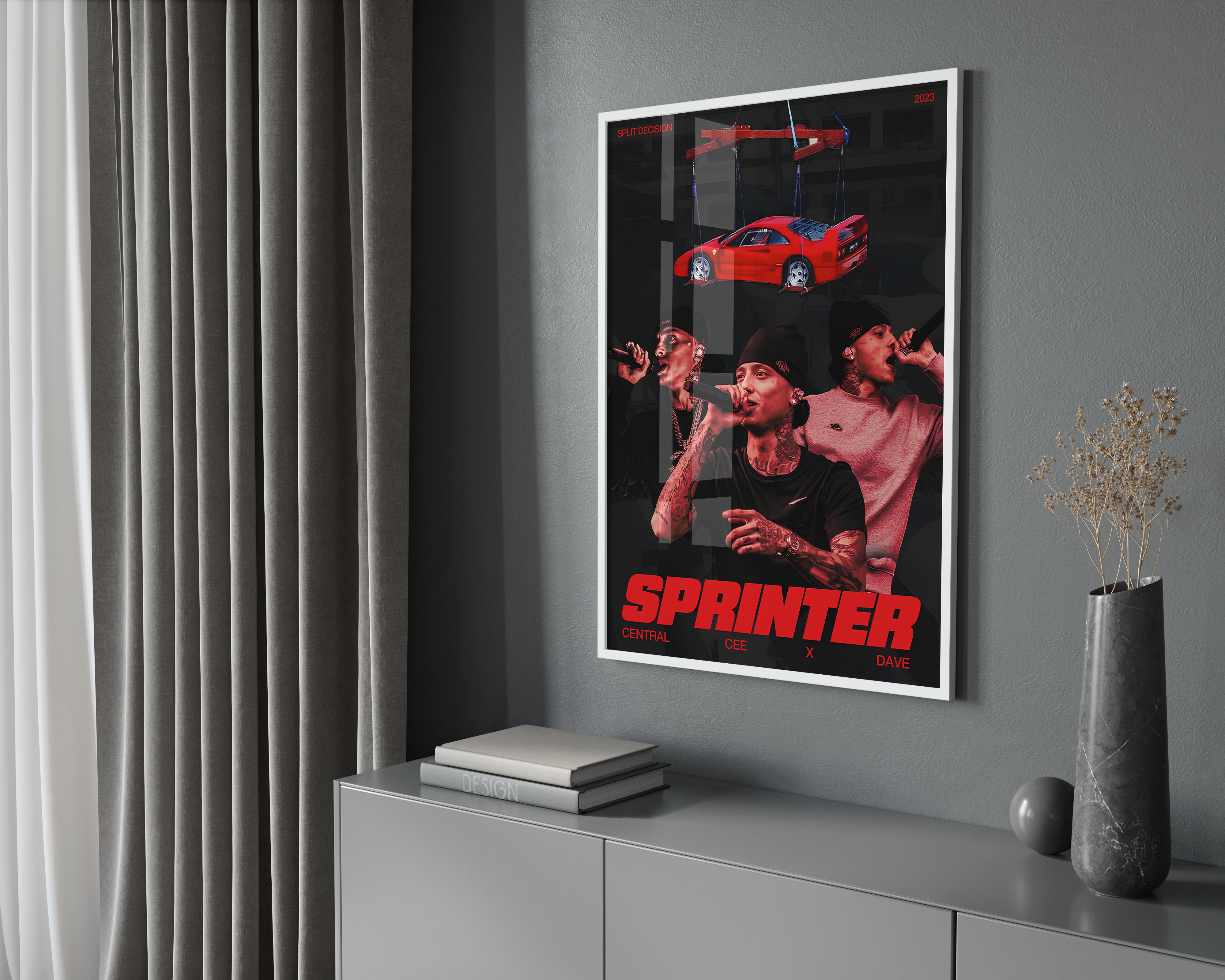 Central Cee - 'Sprinter' Red Poster | Hype Posters