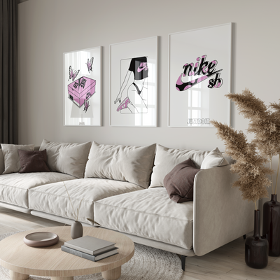 Nike Pink Sneaker Poster Set | Hype Posters