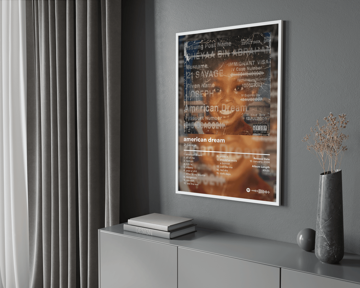 21 Savage 'american dream' Album Poster - Posters, Prints & Wall Art | HYPE Posters