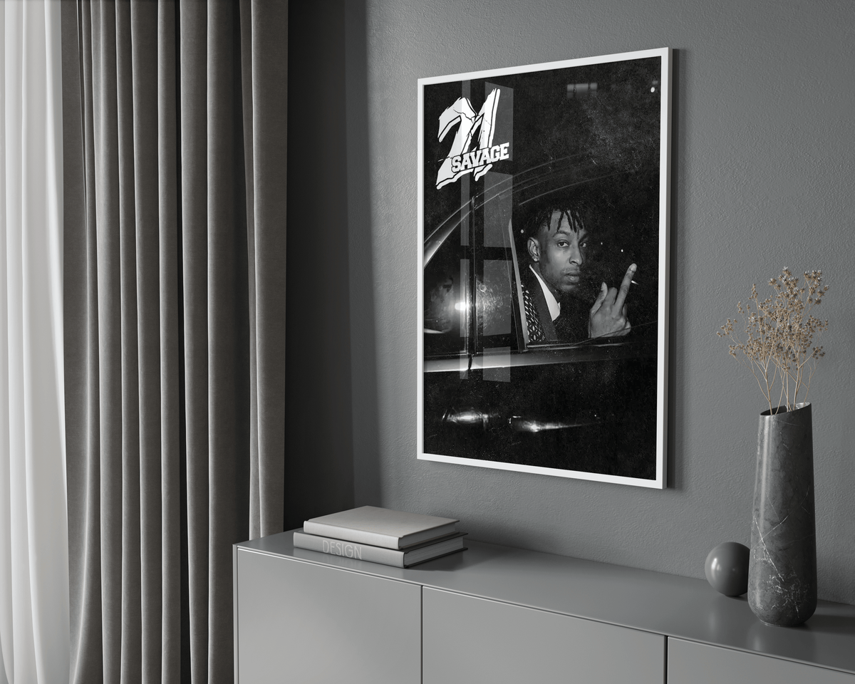 21 Savage - B&W Poster - Posters, Prints & Wall Art | HYPE Posters