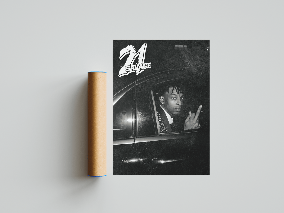 21 Savage - B&W Poster - Posters, Prints & Wall Art | HYPE Posters