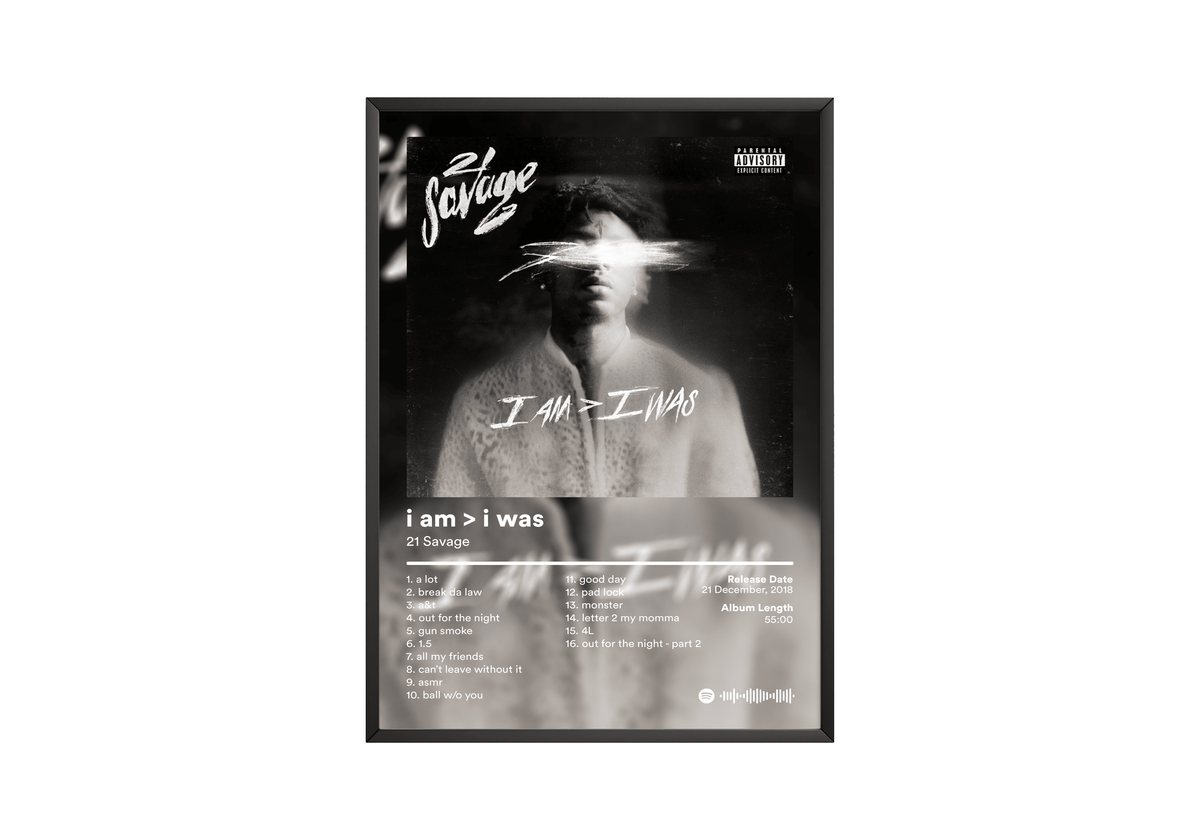 21 Savage 'i am > i was' Album Poster - Posters, Prints & Wall Art | HYPE Posters