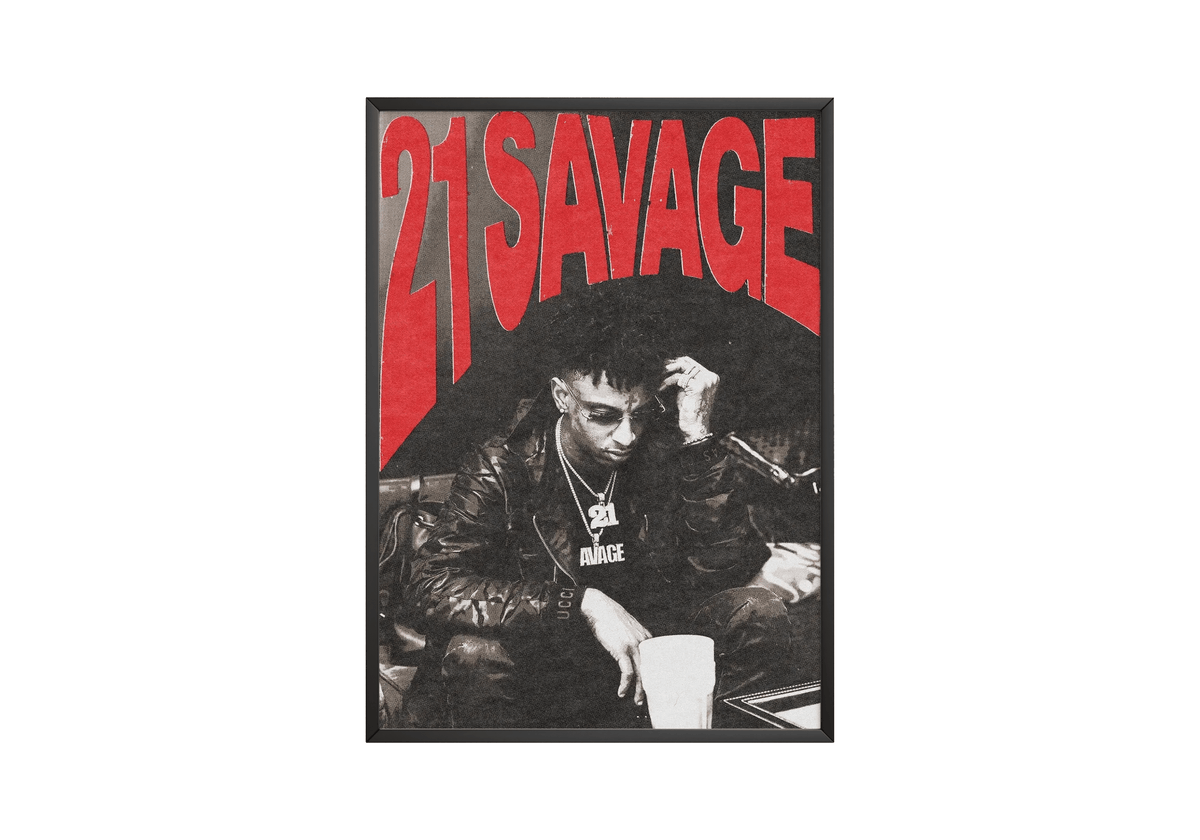 21 Savage Red Writing Poster - Posters, Prints & Wall Art | HYPE Posters