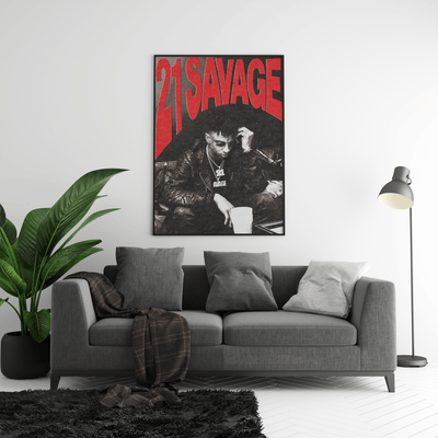 21 Savage Red Writing Poster - Posters, Prints & Wall Art | HYPE Posters