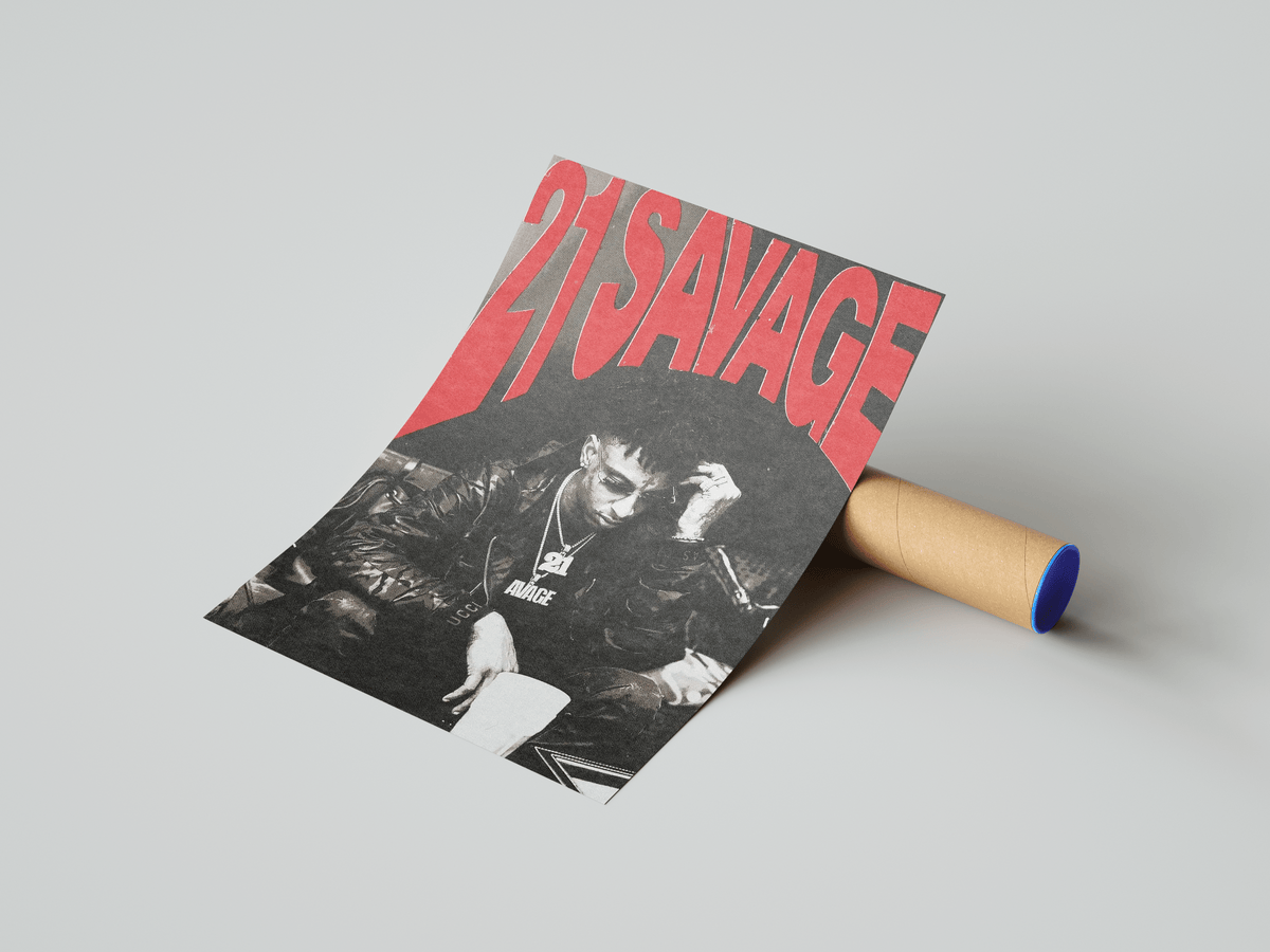 21 Savage Red Writing Poster - Posters, Prints & Wall Art | HYPE Posters