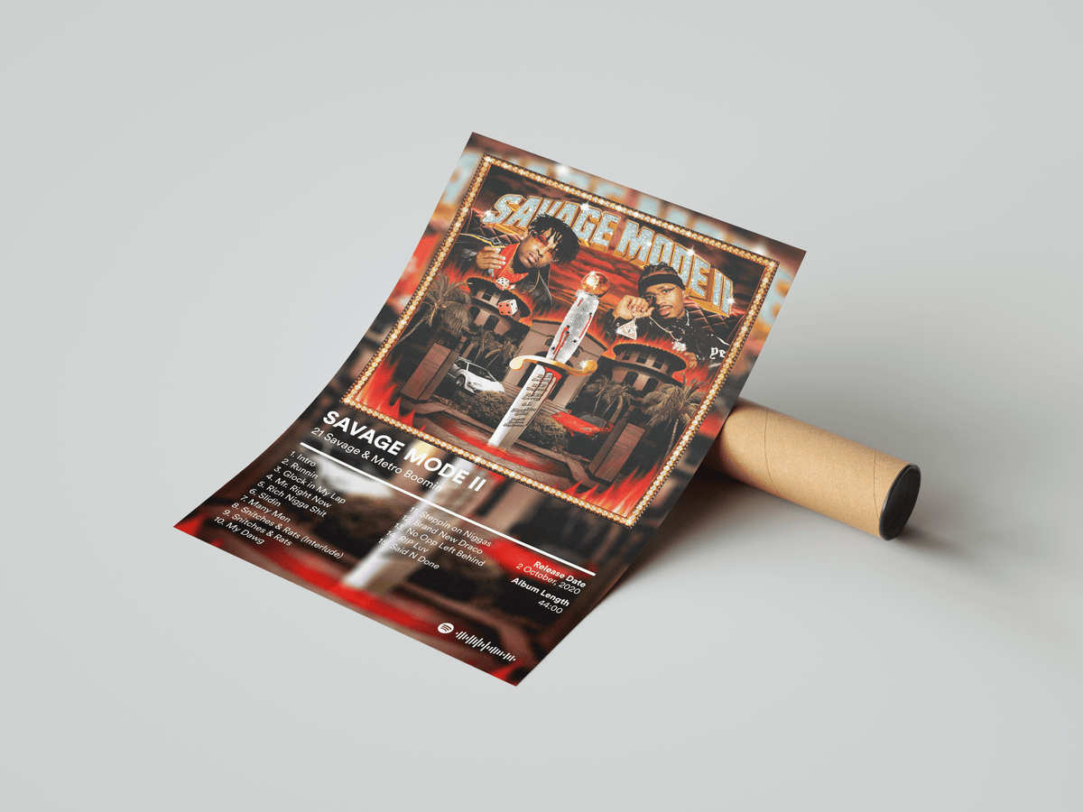 21 Savage 'Savage Mode II' Album Poster - Posters, Prints & Wall Art | HYPE Posters