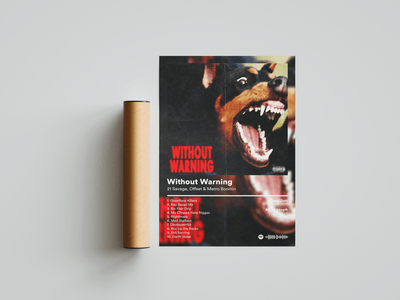 21 Savage 'Without Warning' Album Poster - Posters, Prints & Wall Art | HYPE Posters