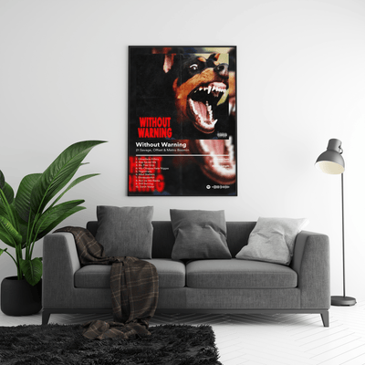 21 Savage 'Without Warning' Album Poster - Posters, Prints & Wall Art | HYPE Posters