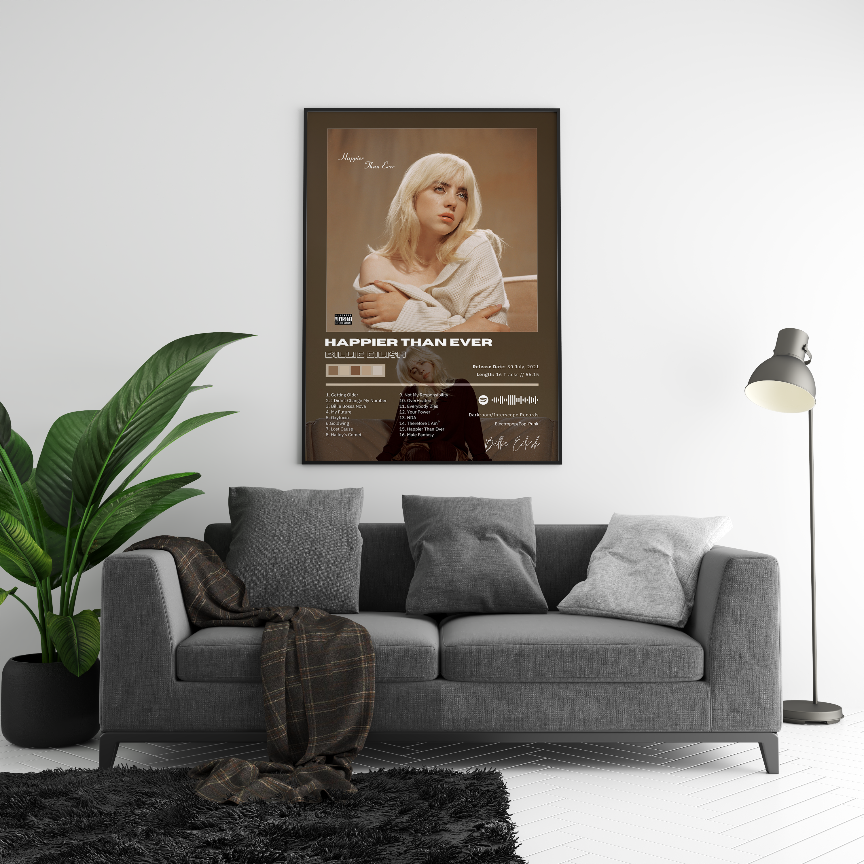 Billie Eilish 'Happier Than Ever' Album Poster | Hype Posters