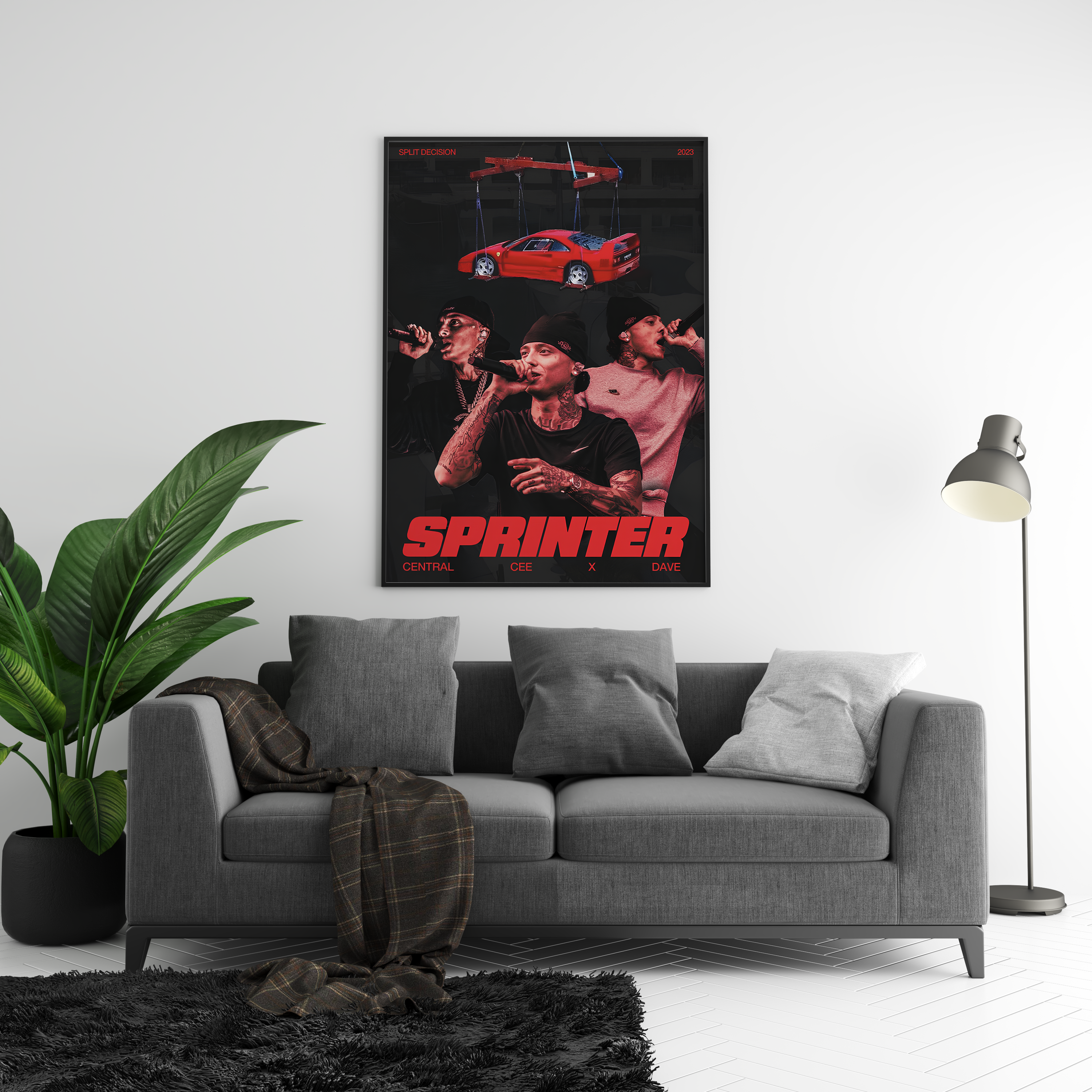 Central Cee - 'Sprinter' Red Poster | Hype Posters