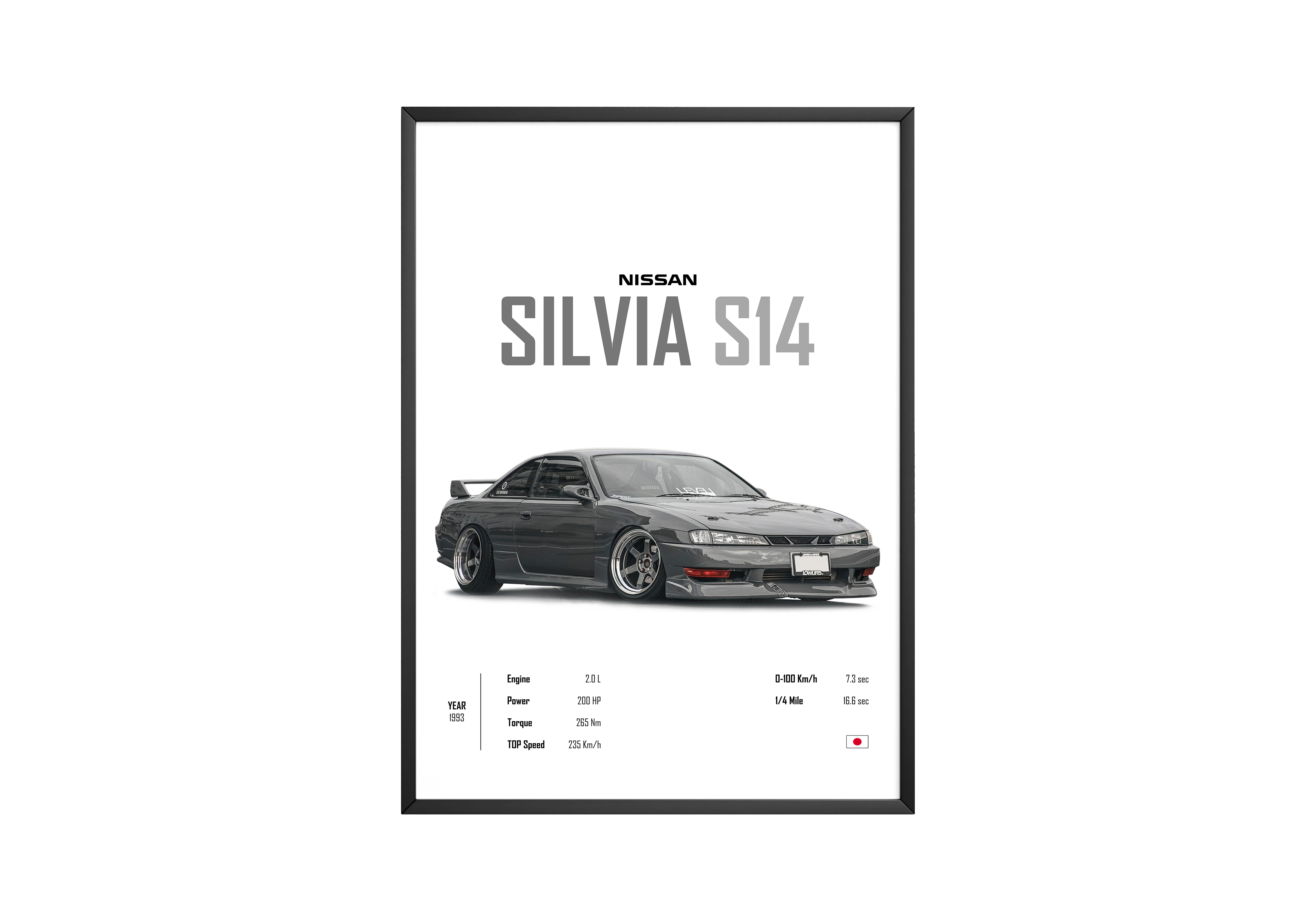 Nissan Silvia S14 'CORE' Car Poster | Hype Posters