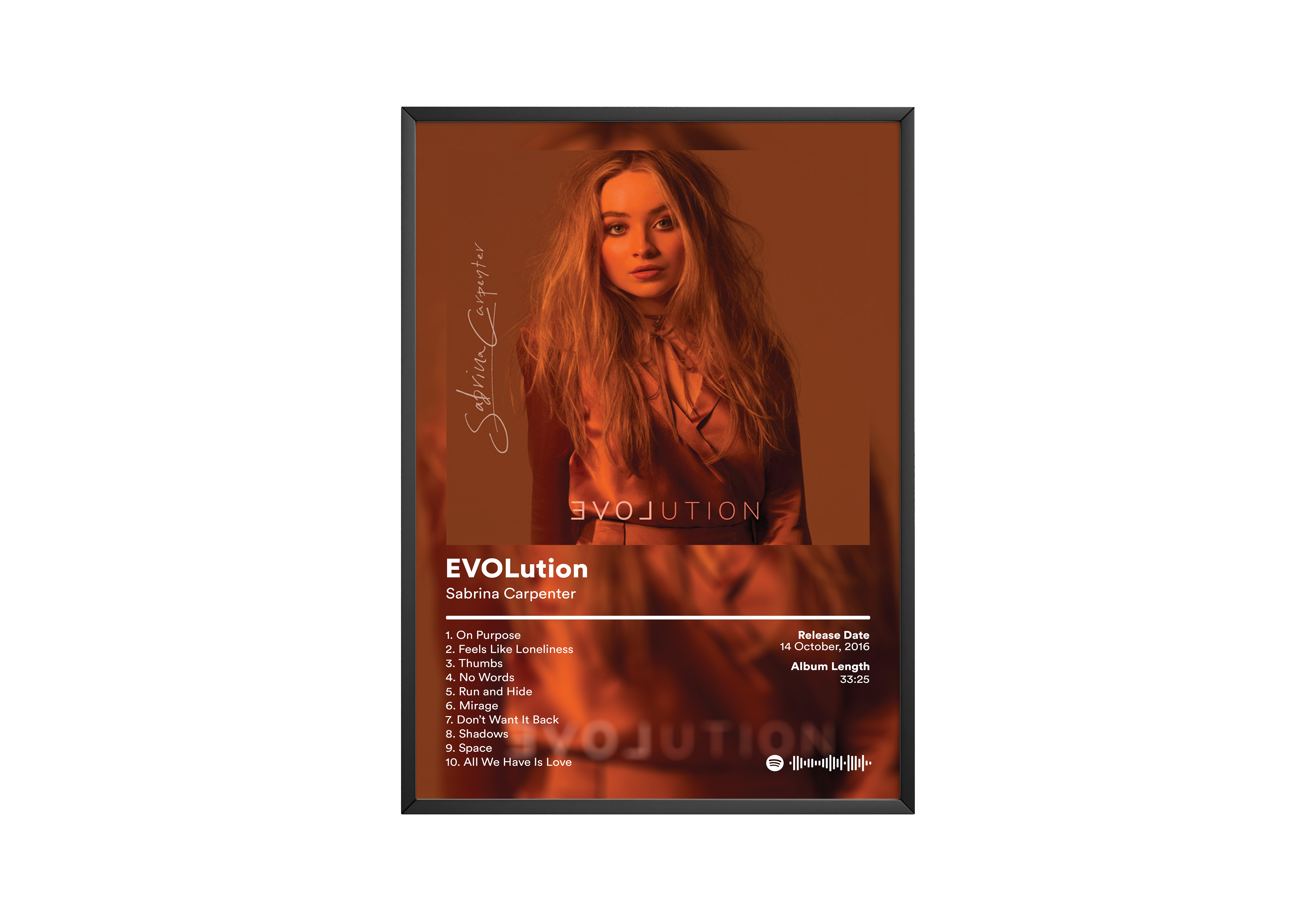 Sabrina Carpenter 'EVOLution' Album Poster | Hype Posters