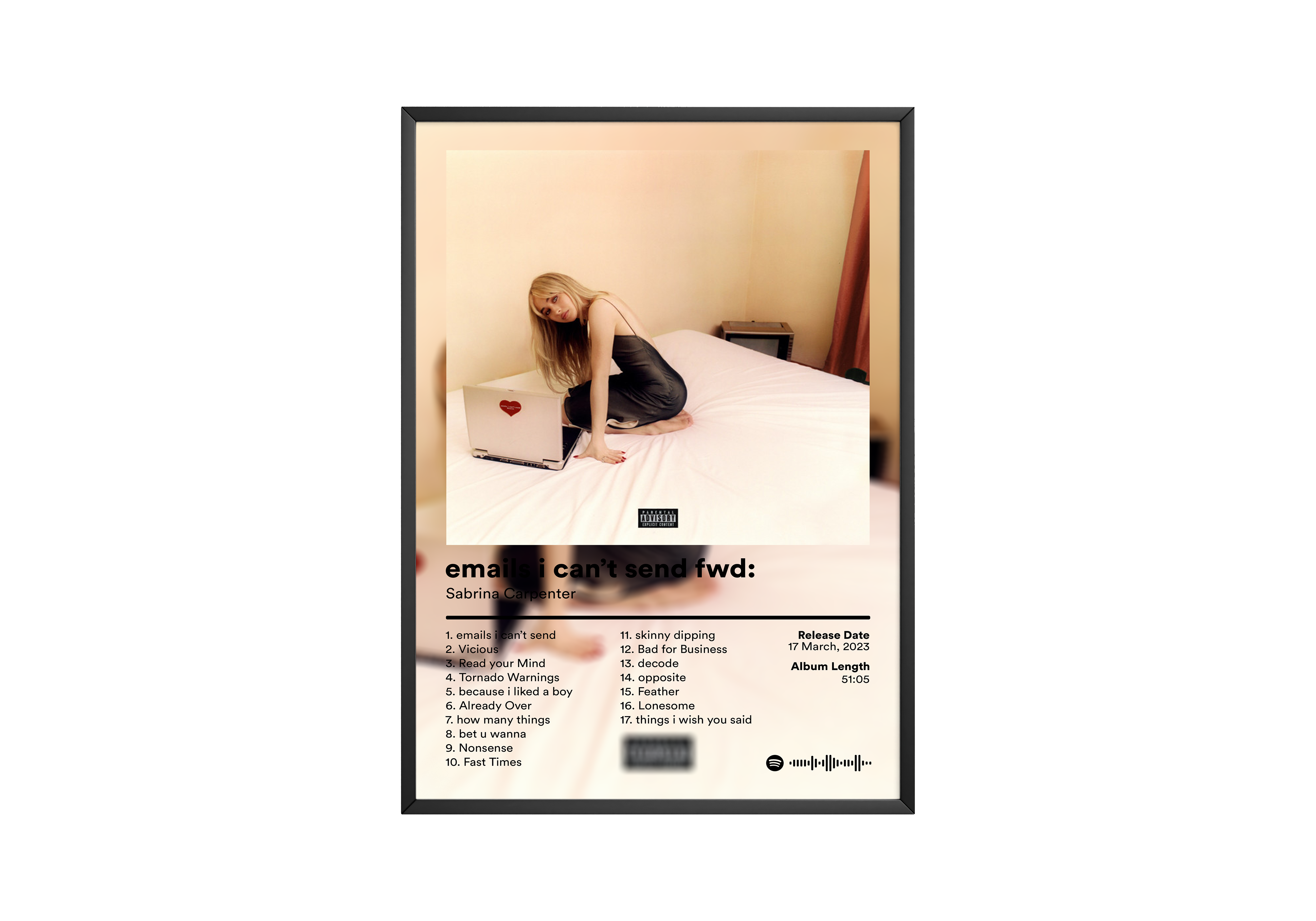 Sabrina Carpenter 'emails i cant send fwd' Album Poster | Hype Posters