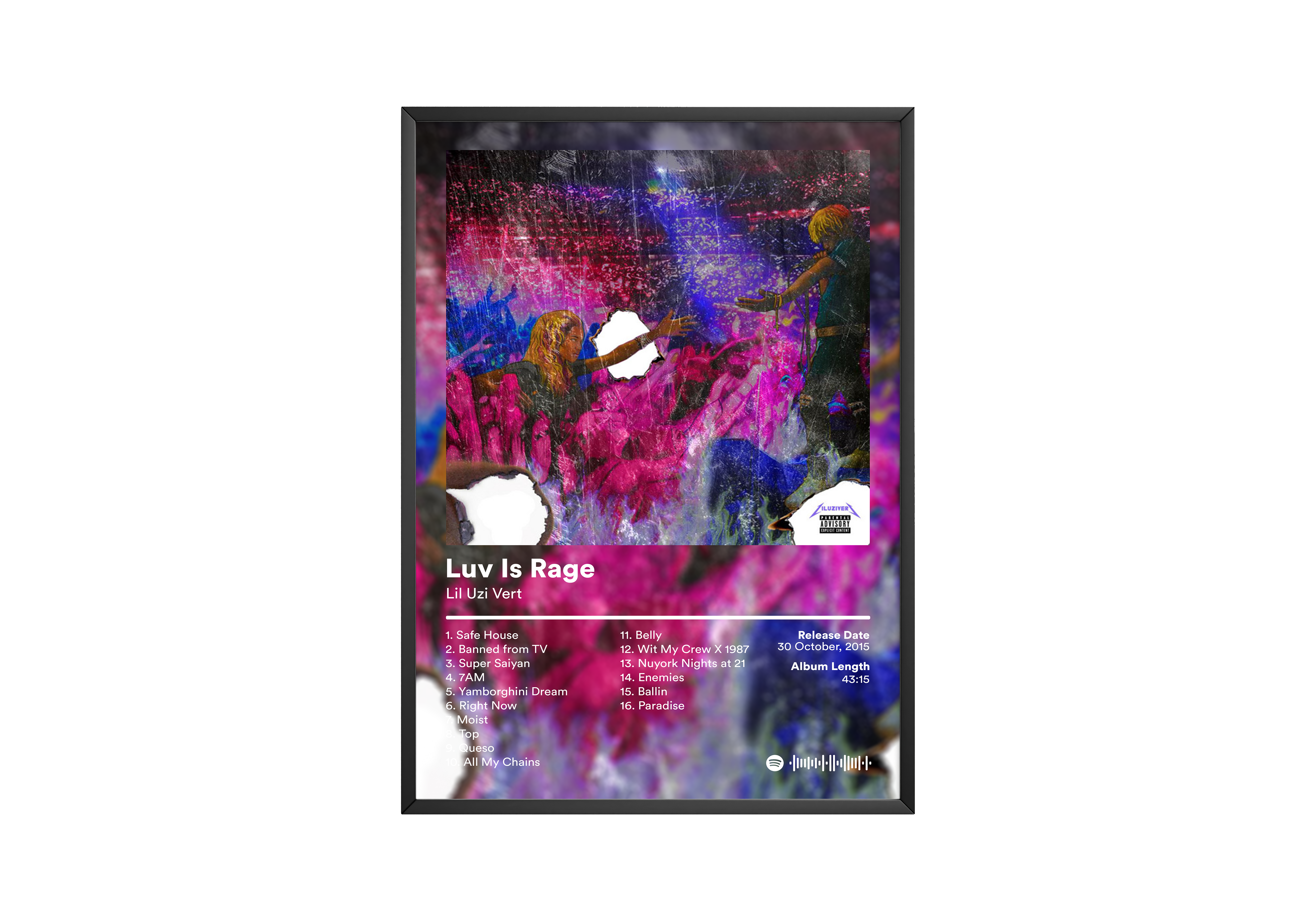 Lil Uzi Vert 'Luv Is Rage' Album Poster | Hype Posters