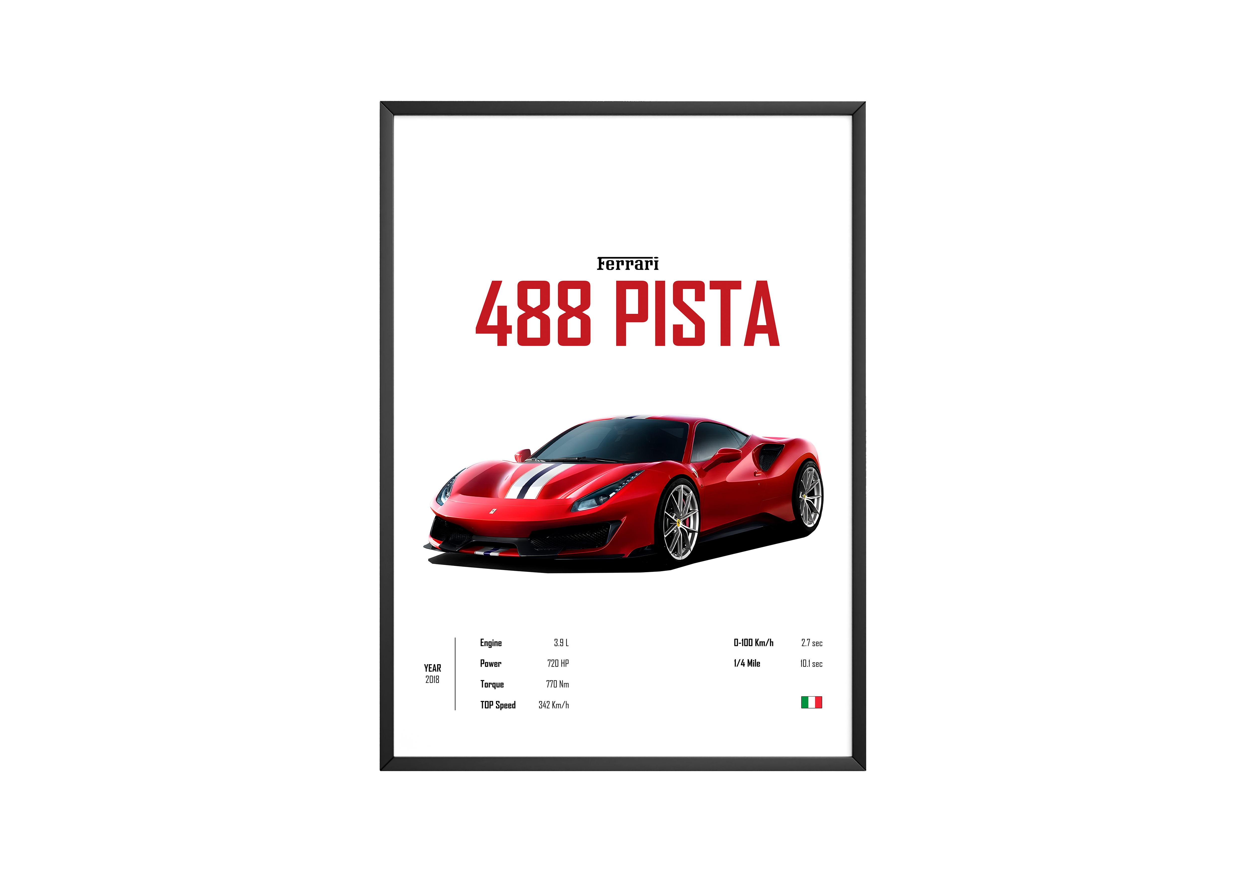 Ferrari 488 Pista 'CORE' Car Poster | Hype Posters