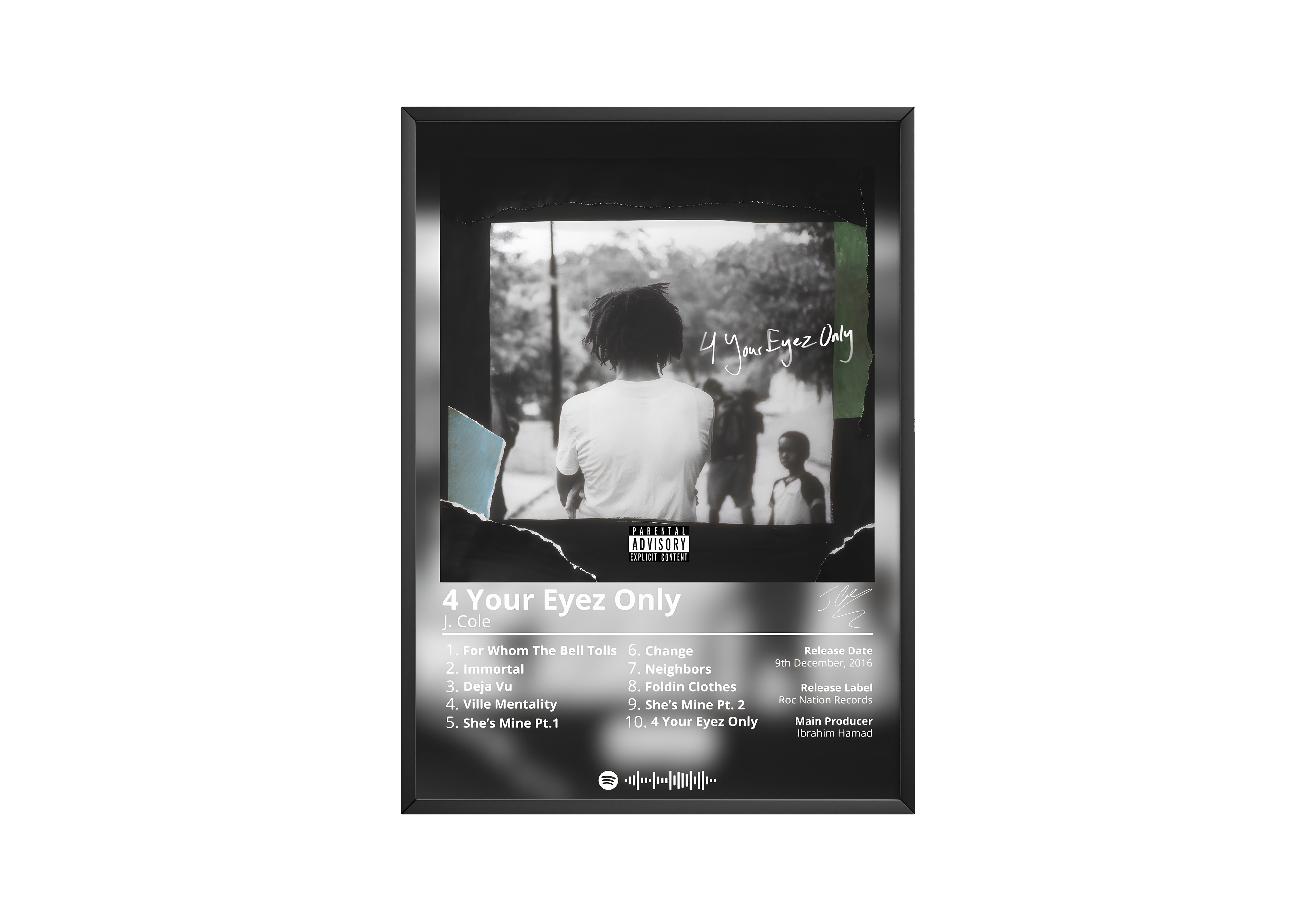 J Cole '4 Your Eyez Only' Album Poster | Hype Posters