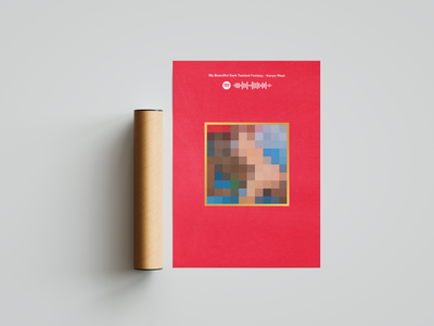 Kanye West 'My Beautiful Dark Twisted Fantasy' Spotify Poster | Hype Posters