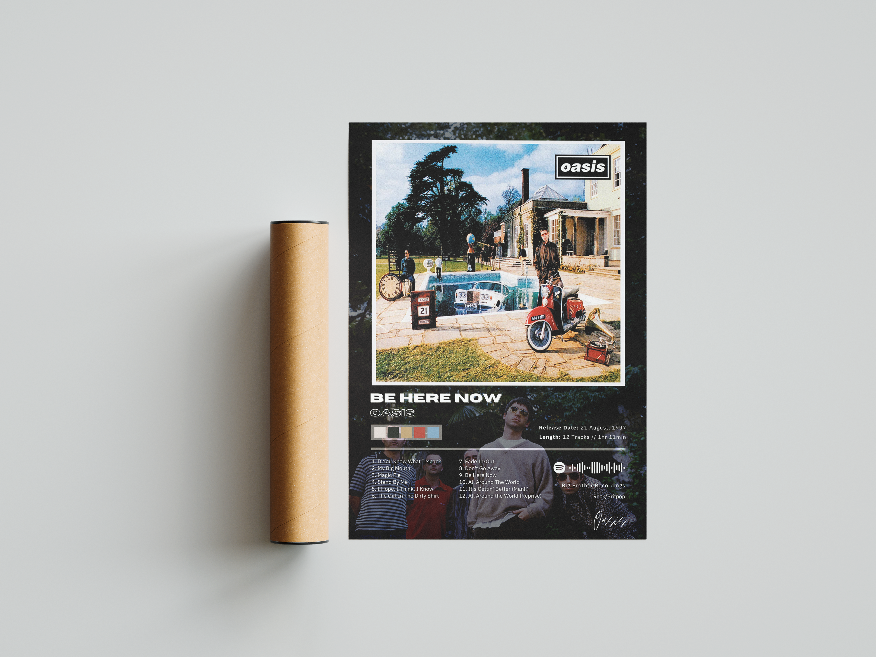 Oasis 'Be Here Now' Album Poster | Hype Posters