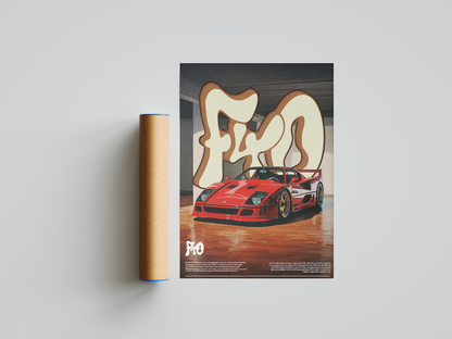 Ferrari F40 Poster | Hype Posters