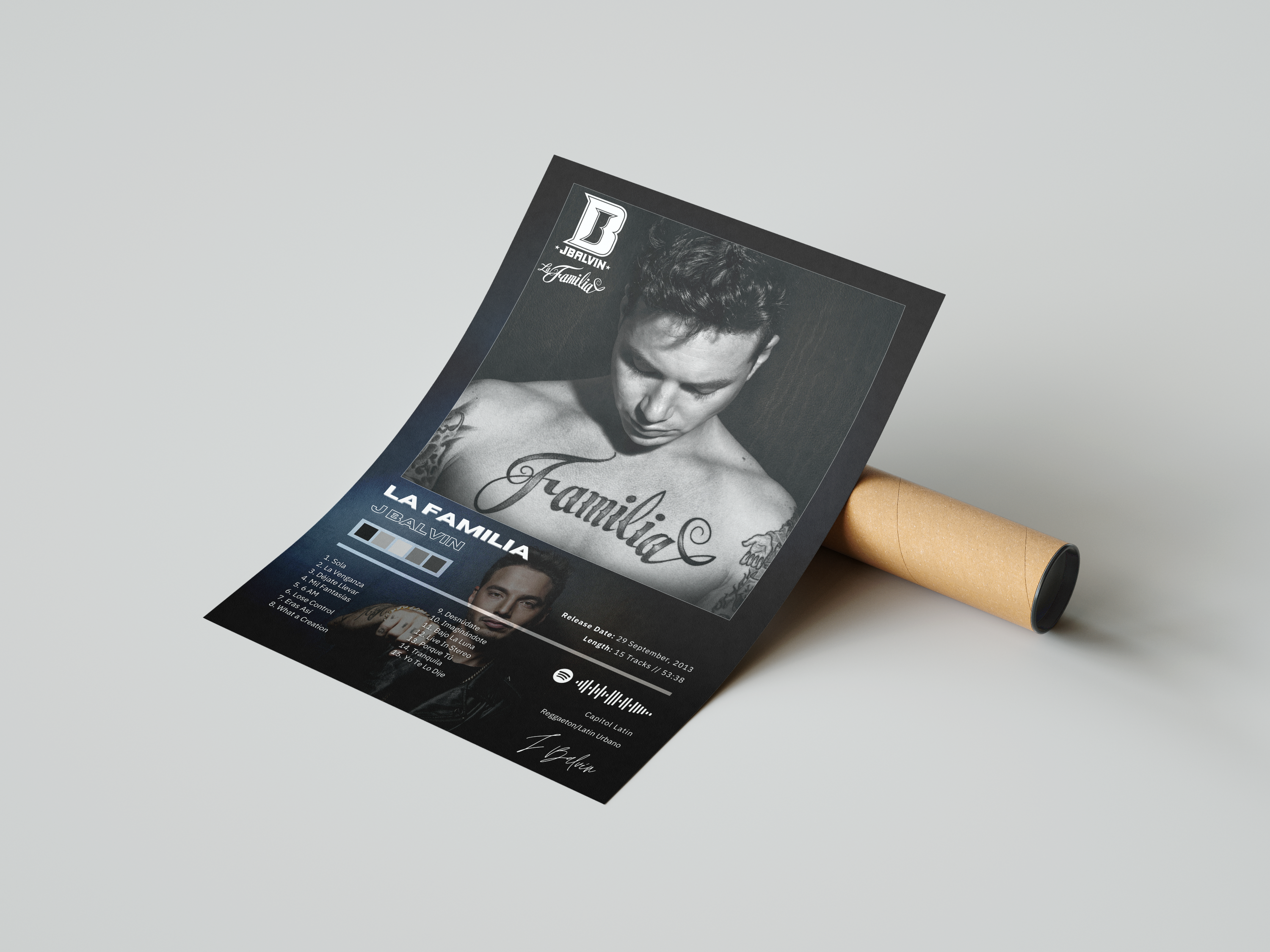 J Balvin 'La Familia' Album Poster | Hype Posters