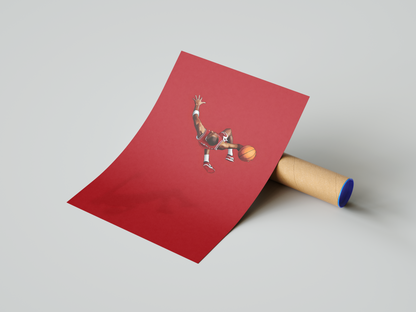 Michael Jordan Red Minimalist Poster | Hype Posters