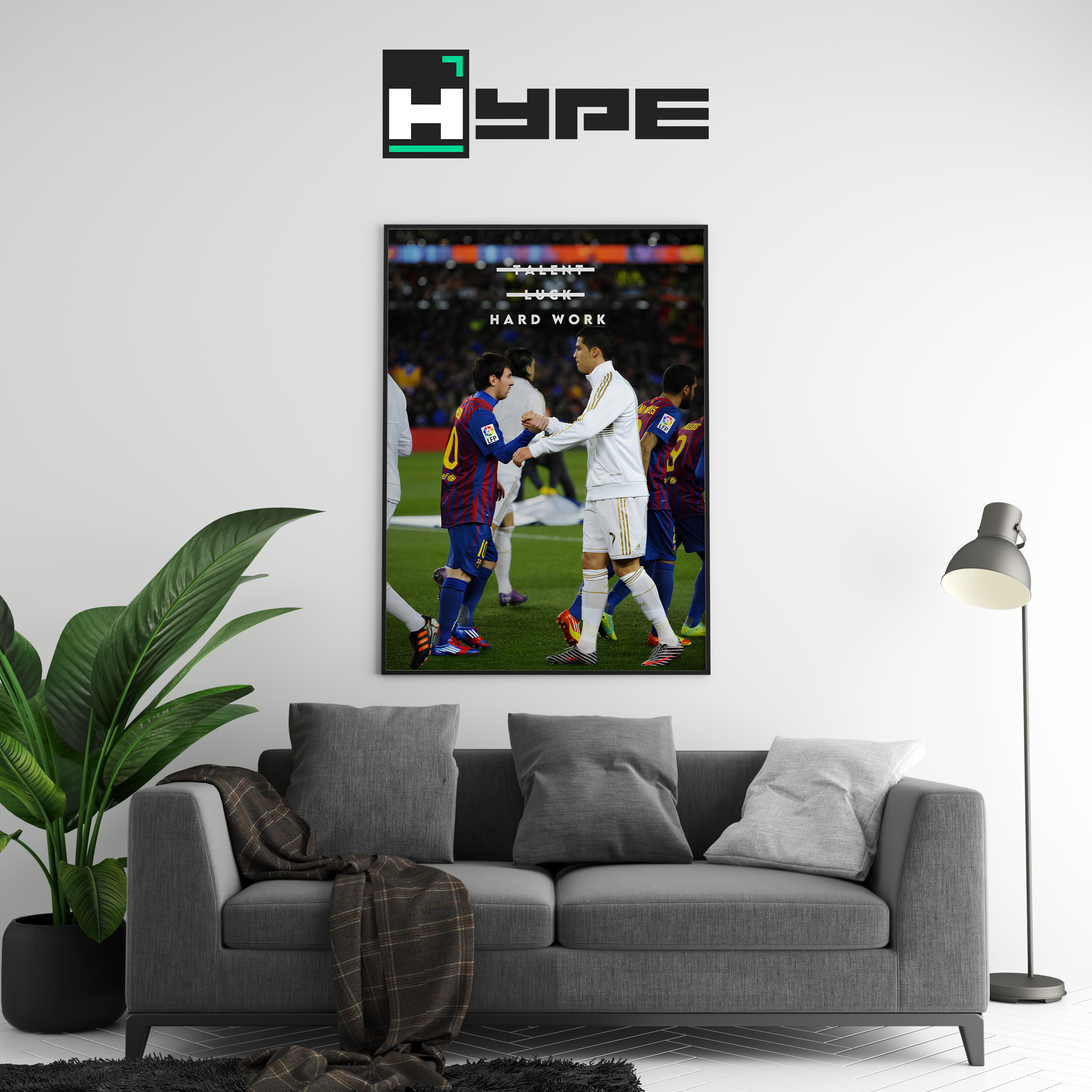 Messi & Ronaldo 'Hard Work' Poster