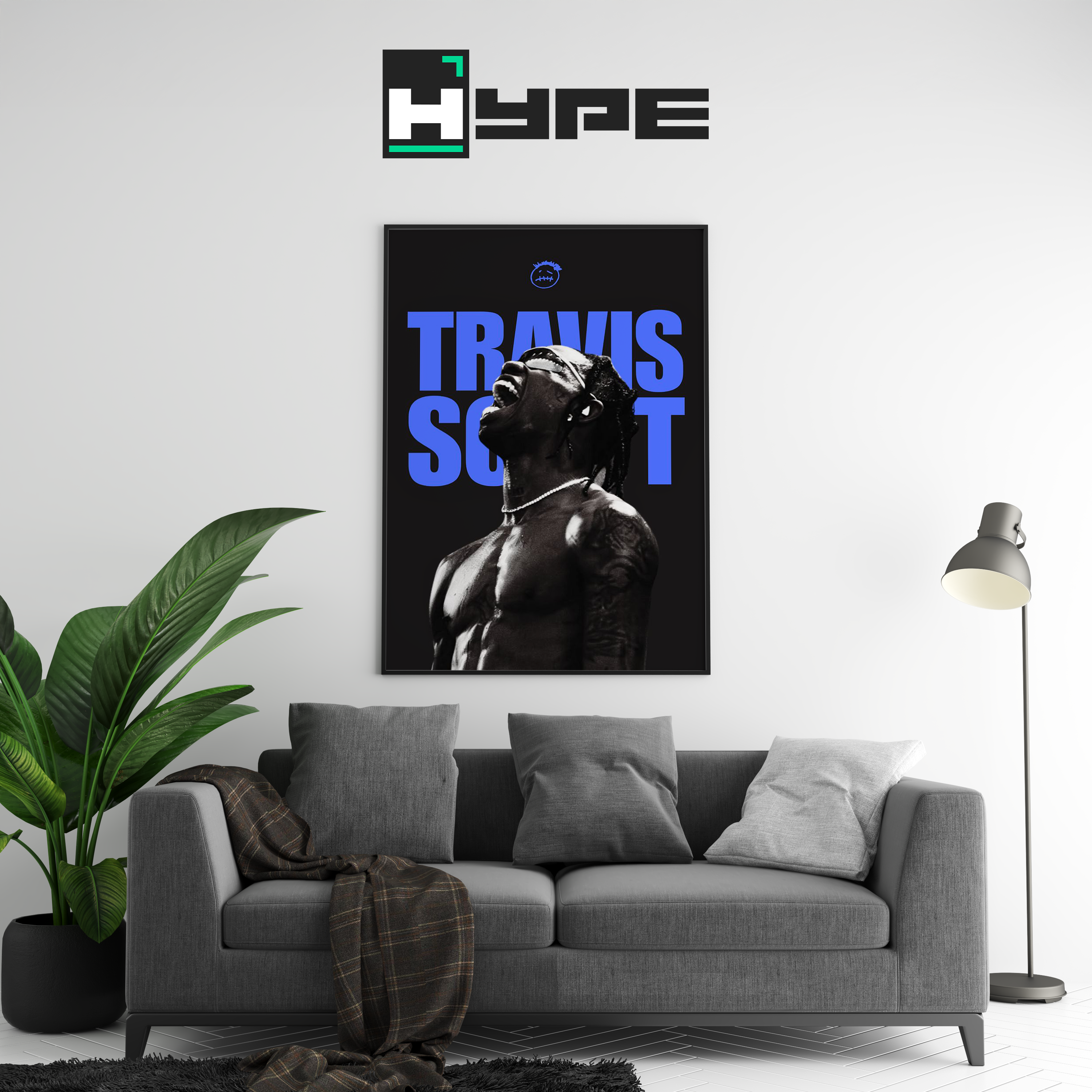 Travis Scott Blue Poster