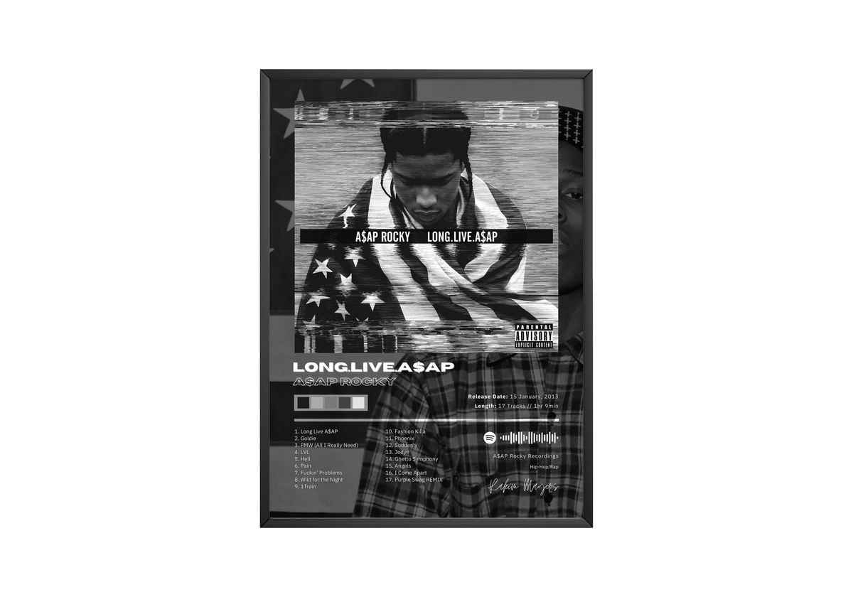 Asap Rocky 'Long Live A$ap' Album Poster - Posters, Prints & Wall Art | HYPE Posters
