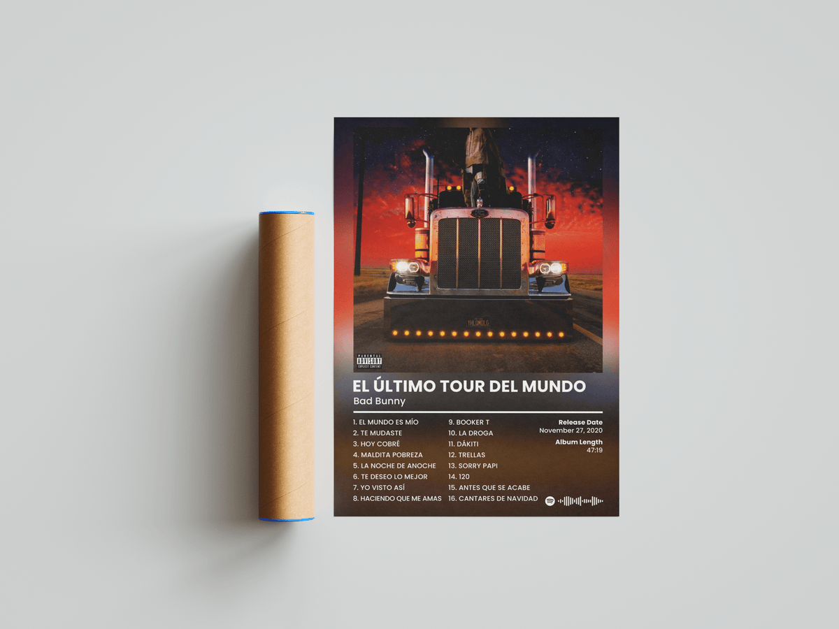 Bad Bunny 'El Ultimo Tour Del Mundo' Poster - Posters, Prints & Wall Art | HYPE Posters